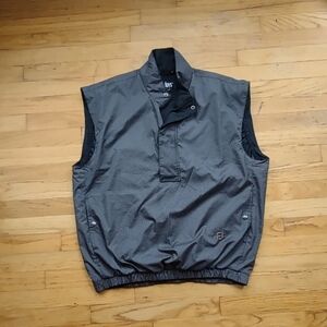 FootJoy DryJoys Vest Mens Medium Gray Houndstooth Golf Windbreaker Made in USA